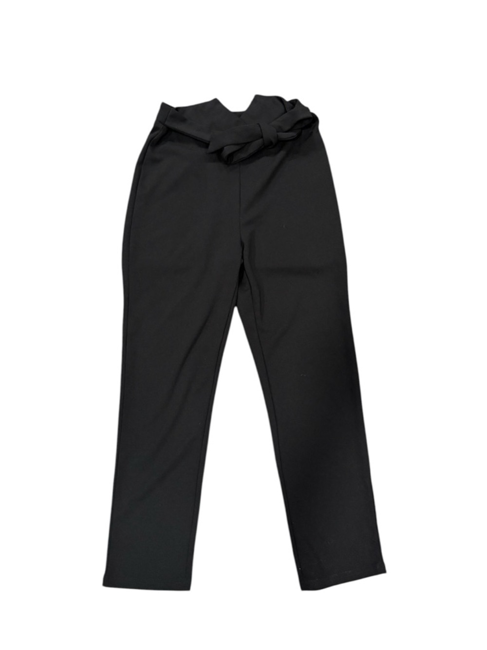 374. NWOT Women’s High-Waist Black Paperbag Trousers with Tie Belt Size M